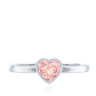 Rosec Jewels-Bezel Set Lab Grown Pink Diamond Solitaire Promise Ring