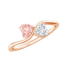 Rosec Jewels-Lab Grown Pink and White Diamond Double Heart Promise Ring