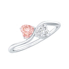 Rosec Jewels-Lab Grown Pink and White Diamond Double Heart Promise Ring