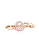 Rosec Jewels-Lab Grown Pink Diamond Heart Promise Ring with Twisted Band