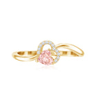 Rosec Jewels-Lab Grown Pink Diamond Heart Promise Ring with Twisted Band