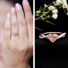 IGI Certified 1 CT Heart Shaped Lab Grown Pink Diamond Infinity Engagement Ring Fancy Pink - VS1 - Rosec Jewels