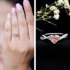IGI Certified 1 CT Heart Shaped Lab Grown Pink Diamond Infinity Engagement Ring Fancy Pink - VS1 - Rosec Jewels