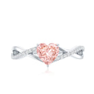 Rosec Jewels-1 CT Heart Shaped Lab Grown Pink Diamond Infinity Engagement Ring