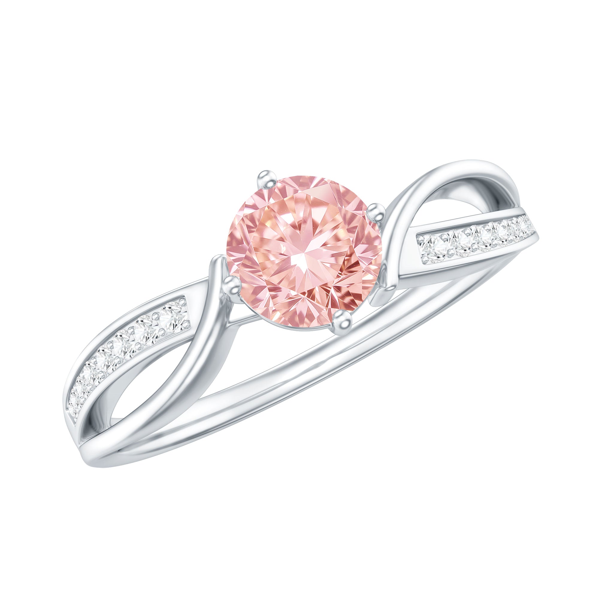 1 CT Lab Grown Pink Diamond Infinity Engagement Ring