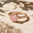 1 CT Lab Grown Pink Diamond Bezel Set Engagement Ring with IGI Certificate VVS - Rosec Jewels