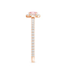 Lab Grown Pink White Diamond Halo Engagement Ring with IGI Certificate E-VS1 - Rosec Jewels