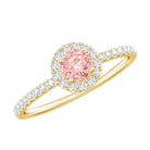 Lab Grown Pink White Diamond Halo Engagement Ring with IGI Certificate E-VS1 - Rosec Jewels