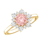 Rosec Jewels-1 CT Lab Grown Pink and White Diamond Halo Engagement Ring