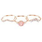 Rosec Jewels-Certified Lab Grown Pink White Diamond Trio Wedding Ring Set