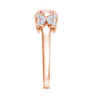 Rosec Jewels-Lab Grown Pink White Diamond Flower Engagement Ring