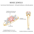 Rosec Jewels-Lab Grown Pink White Diamond Flower Engagement Ring