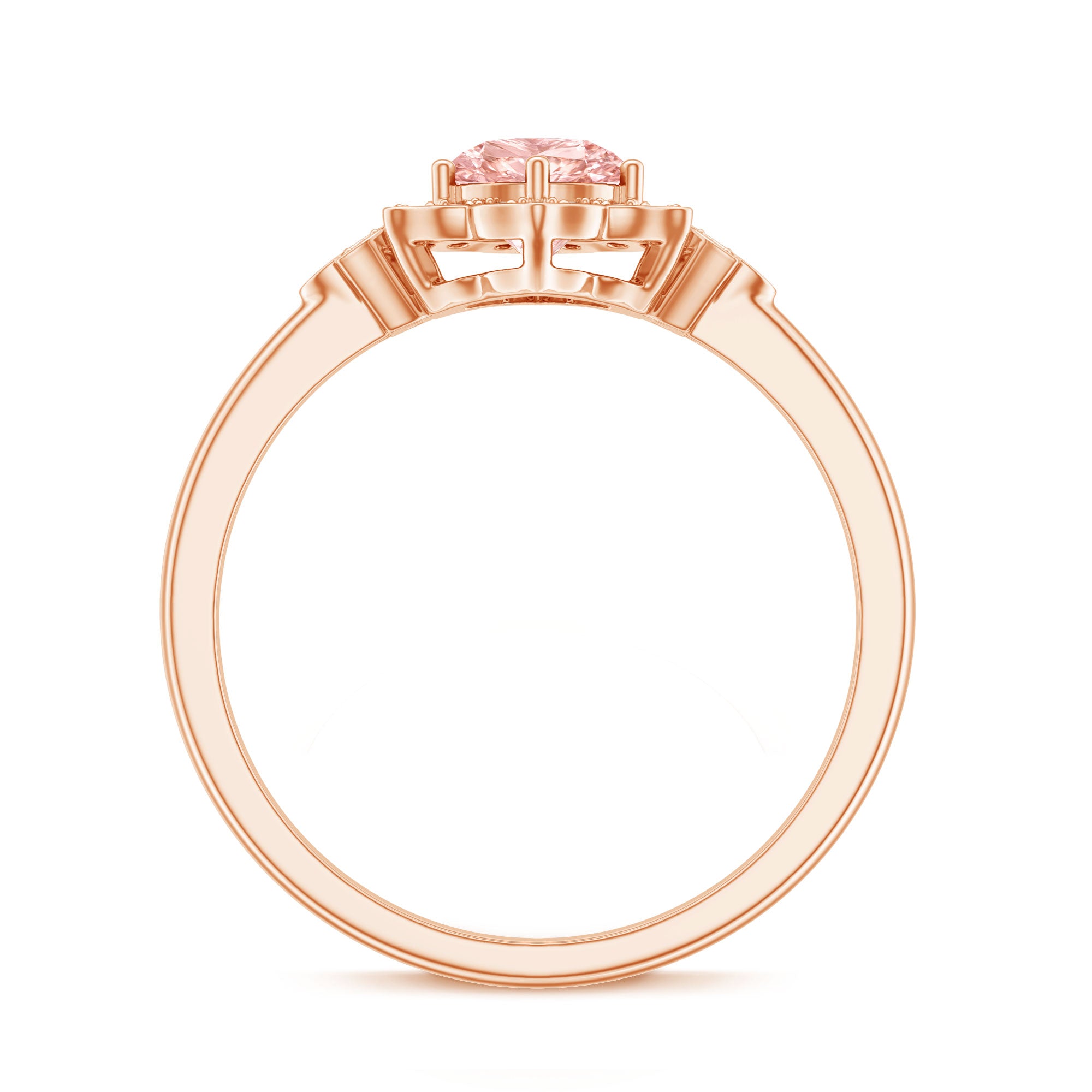 Pink and White Lab Grown Diamond Designer Engagement Ring with IGI Certificate E-VS1 - Rosec Jewels