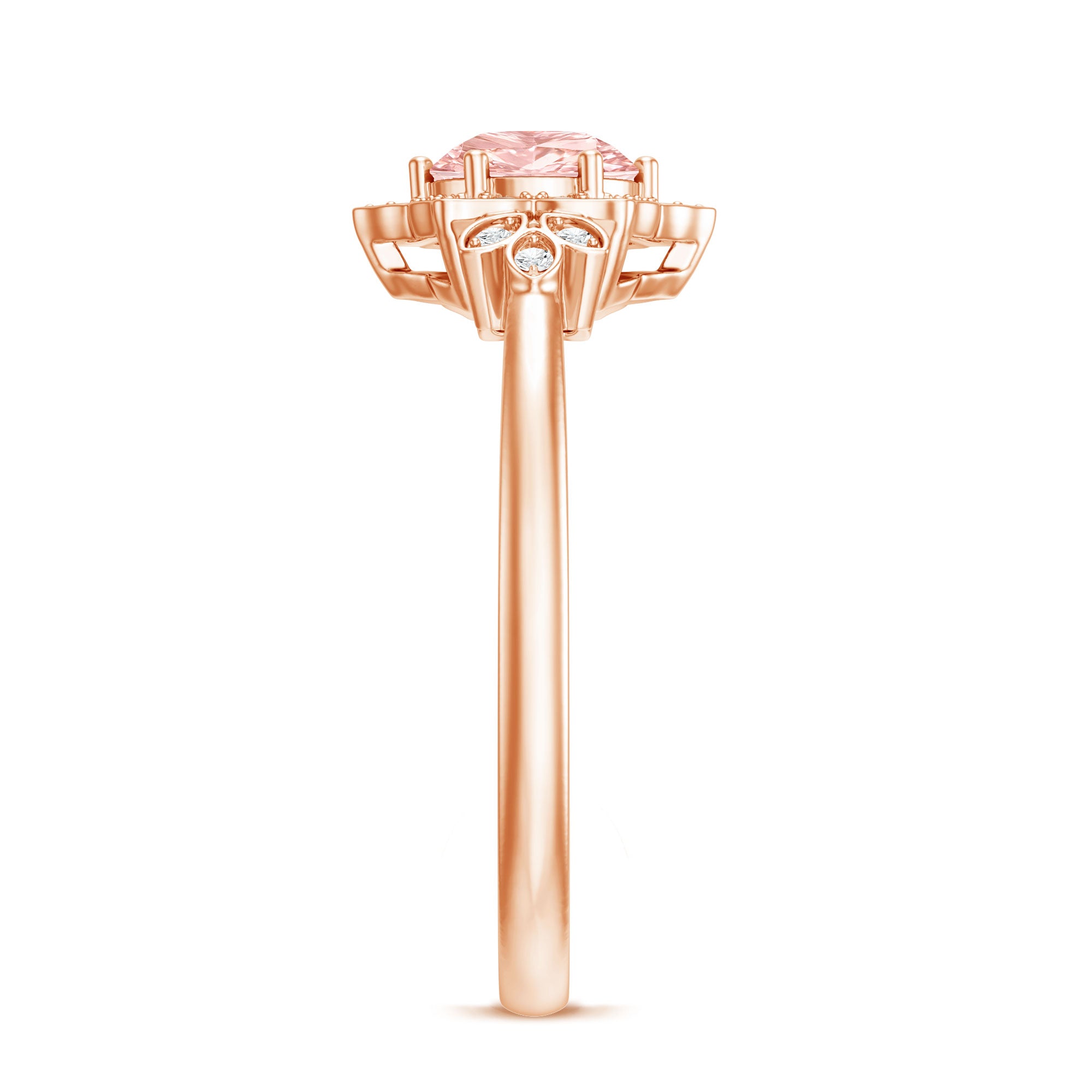 Pink and White Lab Grown Diamond Designer Engagement Ring with IGI Certificate E-VS1 - Rosec Jewels