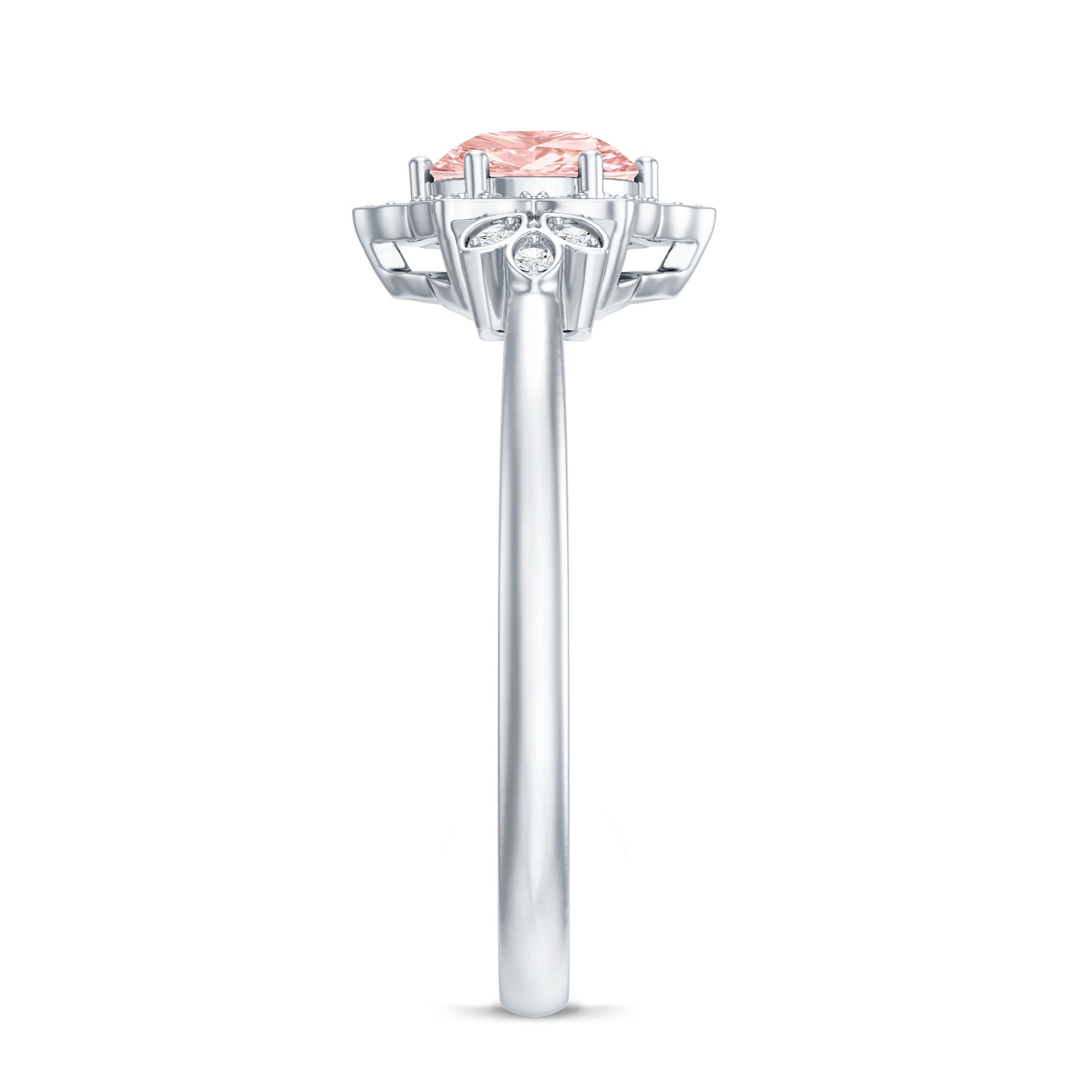 Pink and White Lab Grown Diamond Designer Engagement Ring with IGI Certificate E-VS1 - Rosec Jewels