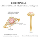 Pink and White Lab Grown Diamond Designer Engagement Ring with IGI Certificate E-VS1 - Rosec Jewels