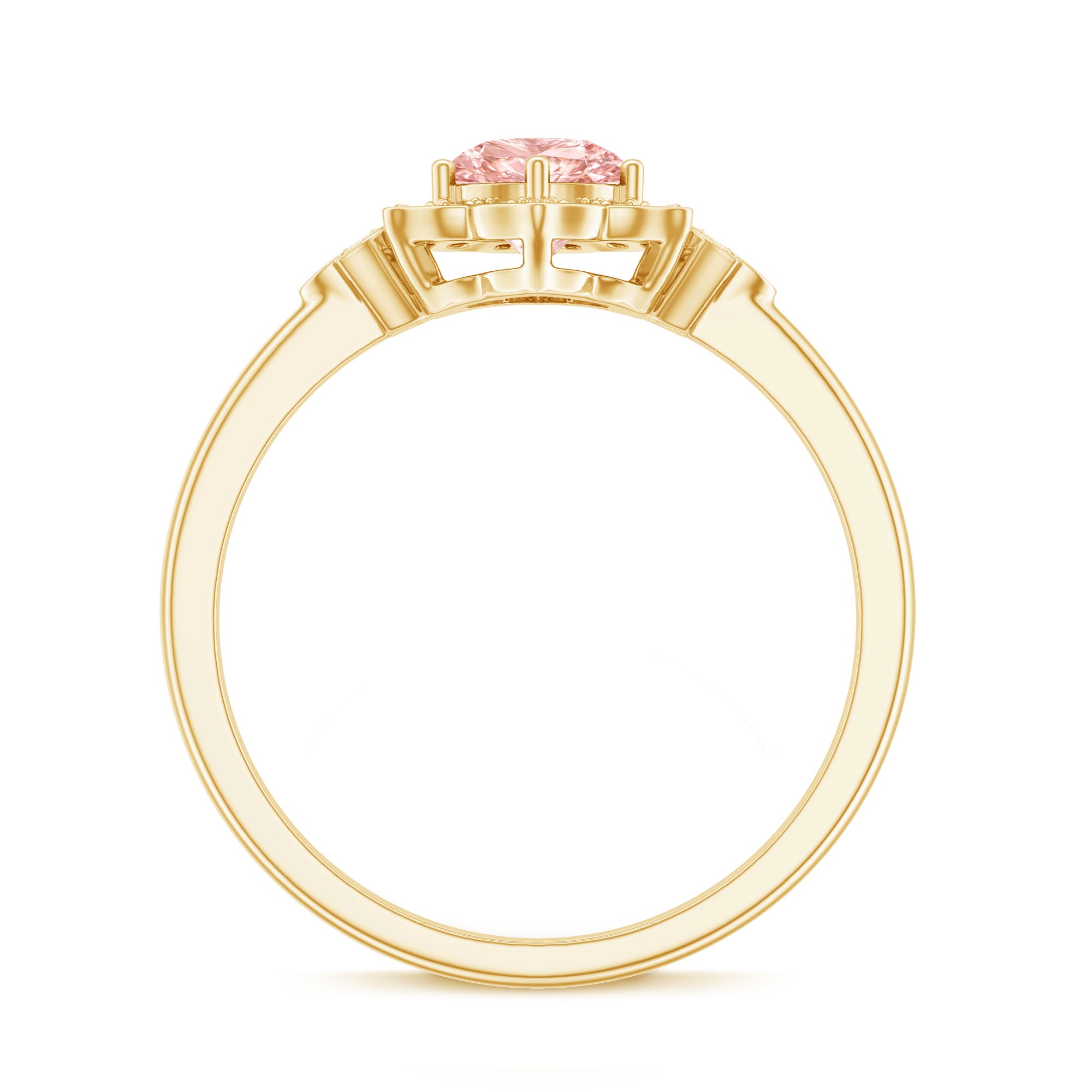 Pink and White Lab Grown Diamond Designer Engagement Ring with IGI Certificate E-VS1 - Rosec Jewels