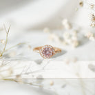 IGI Certified Lab Grown Pink Diamond Halo Engagement Ring for Women Fancy Pink - VS1 - Rosec Jewels