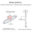 Rosec Jewels-1 CT Lab Grown Pink Diamond Heart Engagement Ring with Side Stones