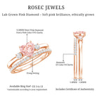 Rosec Jewels-Lab Grown Pink Heart Engagement Ring With Diamond Wedding Band