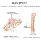IGI Certified Lab Grown Pink Heart Engagement Ring With Diamond Wedding Band Fancy Pink - VS1 - Rosec Jewels