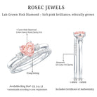 IGI Certified Lab Grown Pink Heart Engagement Ring With Diamond Wedding Band Fancy Pink - VS1 - Rosec Jewels