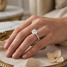 IGI Certified 3 Carat Lab Grown Diamond Statement Ring for Women Lab - ( E-VS1 ) - Rosec Jewels