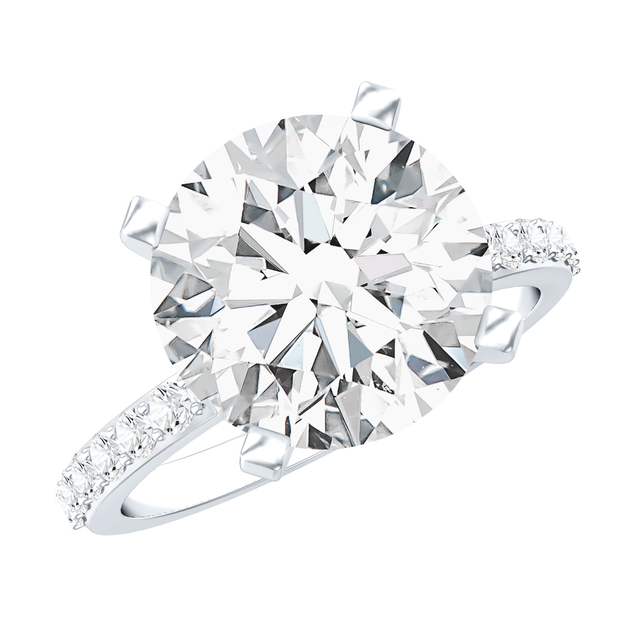 Rosec Jewels-Lab Grown 4 Carat Diamond Solitaire Engagement Ring with IGI Certificate
