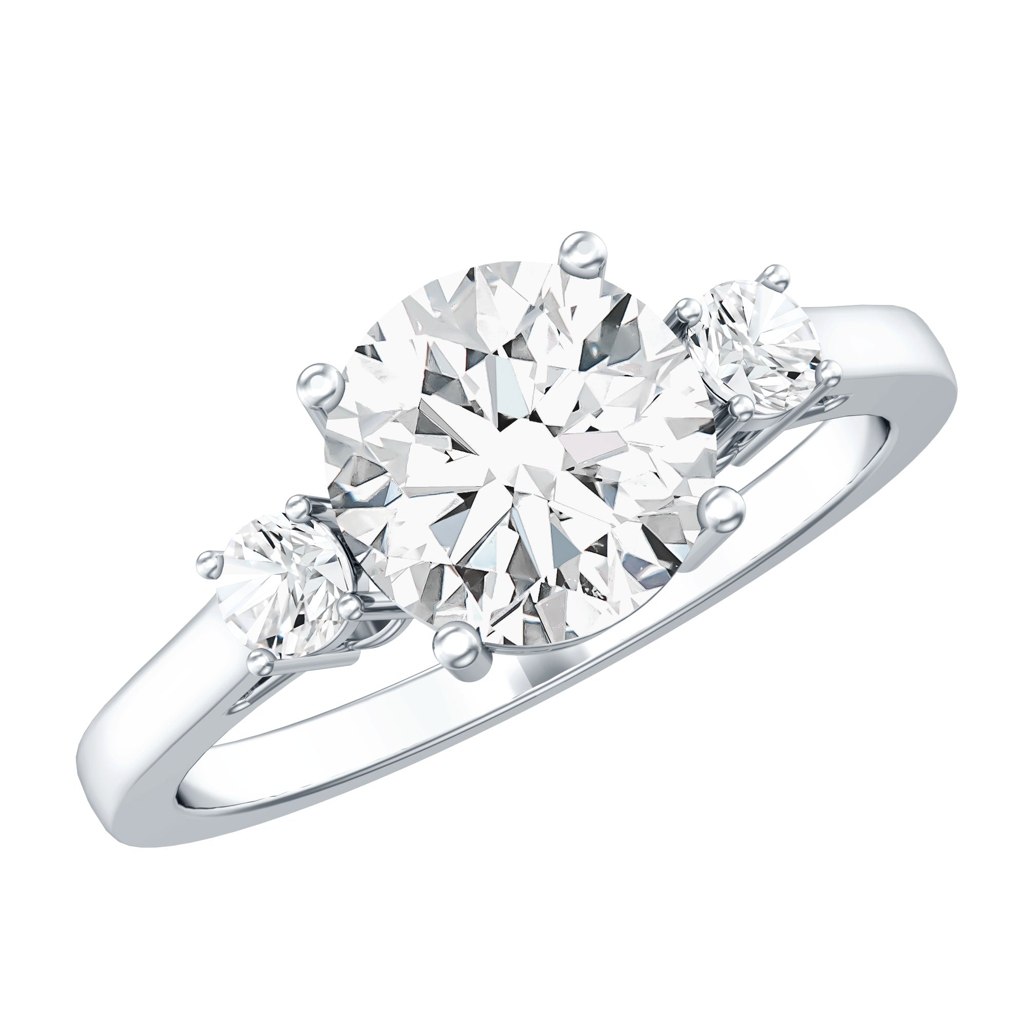 Rosec Jewels-IGI Certified Round Cut Lab Grown Diamond 2 Carat Engagement Ring