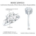 5 Carat Lab Grown Diamond 3 Stone Engagement Ring with IGI Certificate Lab - ( E-VS1 ) - Rosec Jewels