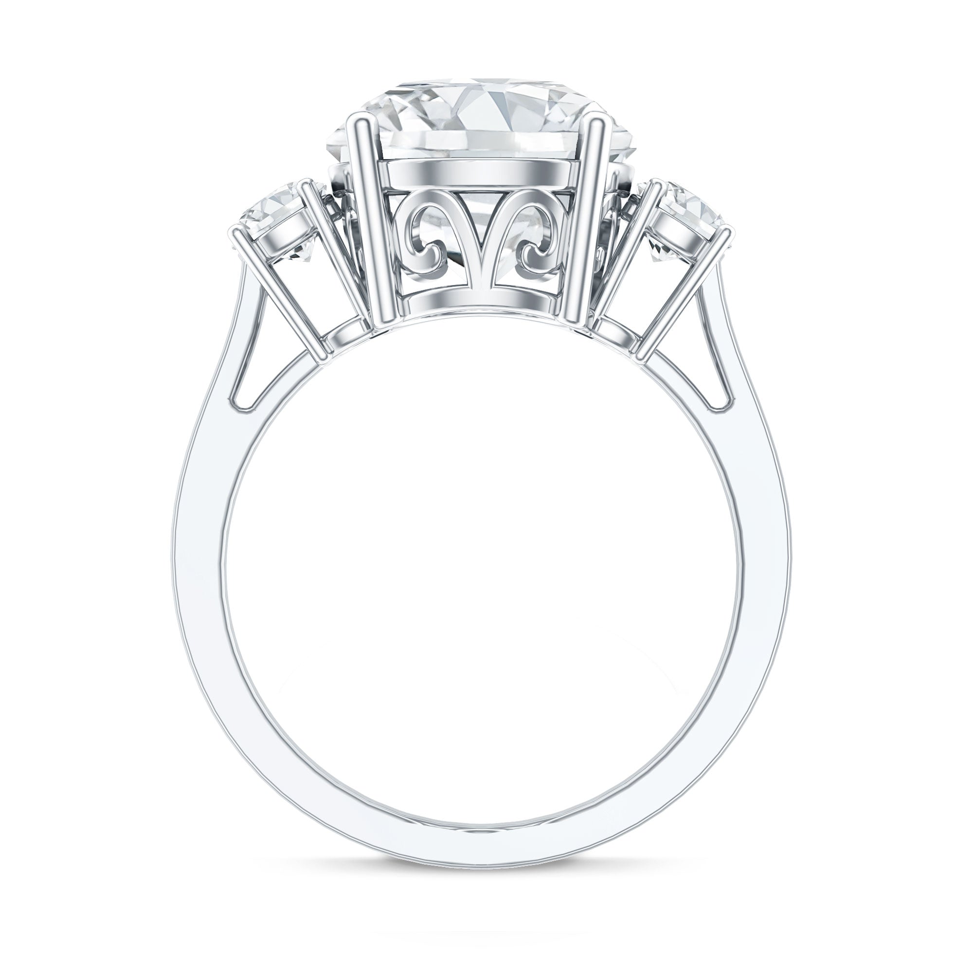 Rosec Jewels-5 Carat Lab Grown Diamond 3 Stone Engagement Ring with IGI Certificate