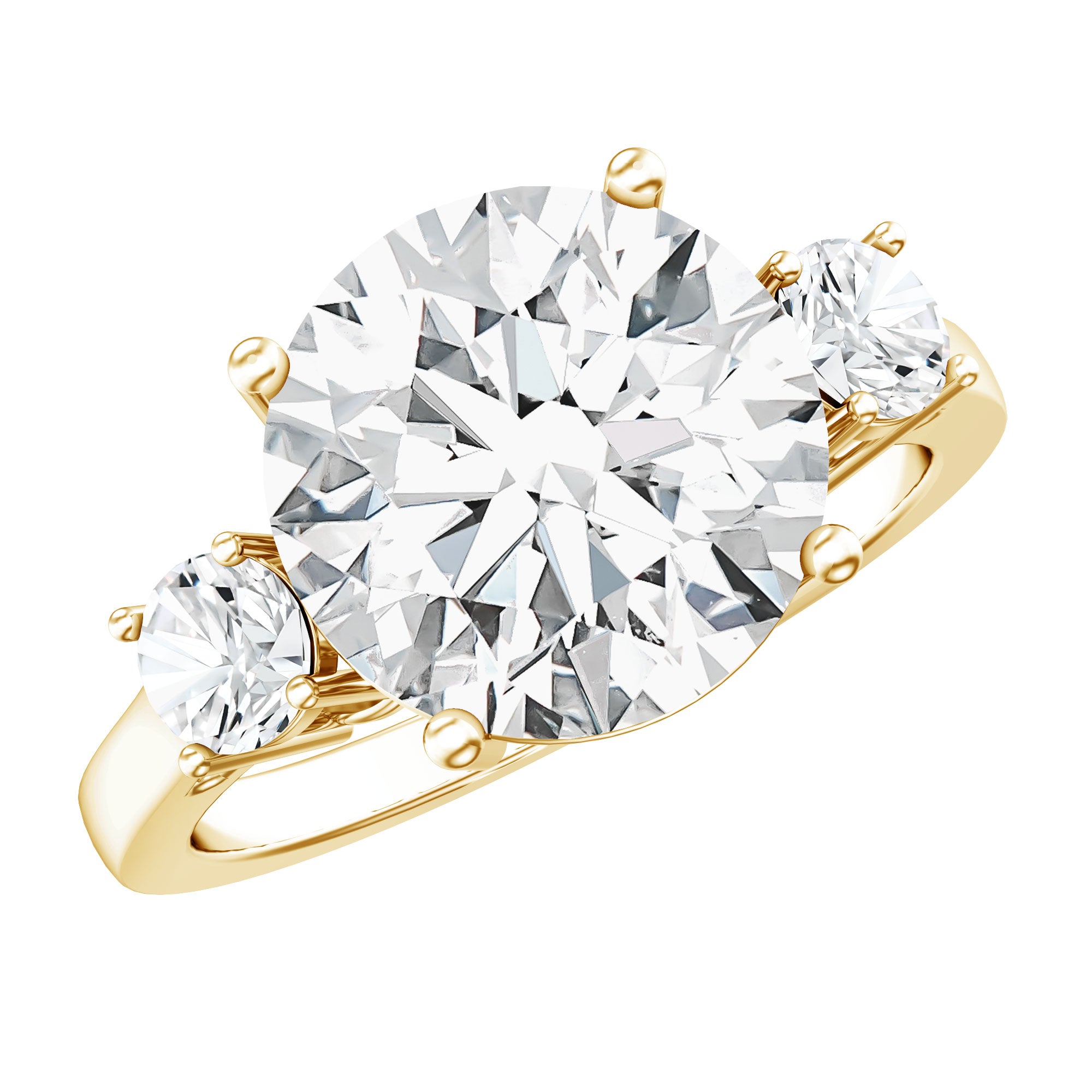 5 Carat Lab Grown Diamond 3 Stone Engagement Ring with IGI Certificate Lab - ( E-VS1 ) - Rosec Jewels