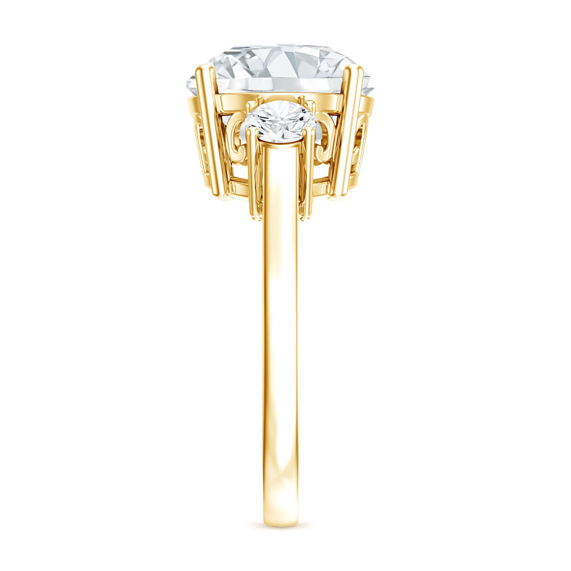 Rosec Jewels-5 Carat Lab Grown Diamond 3 Stone Engagement Ring with IGI Certificate