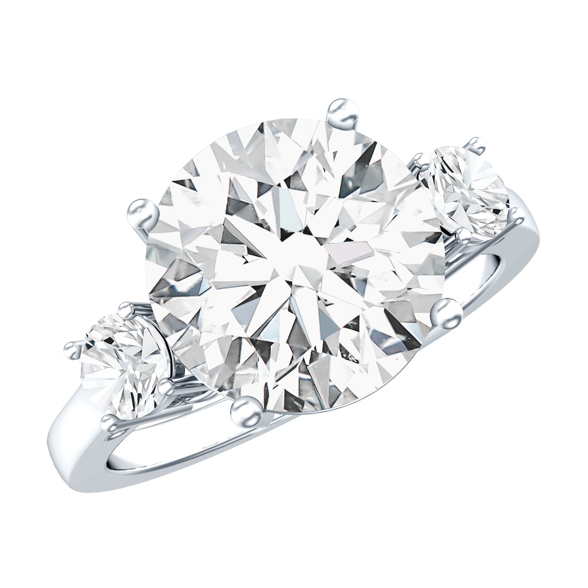 Rosec Jewels-Lab Grown Diamond 3 Stone Engagement Ring With IGI Certificate