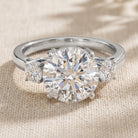 Lab Grown Diamond 3 Stone Engagement Ring With IGI Certificate Lab - ( E-VS1 ) - Rosec Jewels