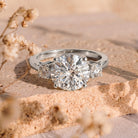 Lab Grown Diamond 3 Stone Engagement Ring With IGI Certificate Lab - ( E-VS1 ) - Rosec Jewels