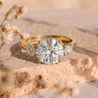 Lab Grown Diamond 3 Stone Engagement Ring With IGI Certificate Lab - ( E-VS1 ) - Rosec Jewels