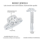 Round Certified Moissanite Wedding Ring Set with Halo D-VS1 - Rosec Jewels