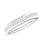 Bezel Set Diamond Unisex Wedding Band Natural - ( HI-SI ) - Rosec Jewels