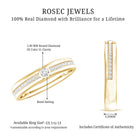 Bezel Set Diamond Unisex Wedding Band Natural - ( HI-SI ) - Rosec Jewels