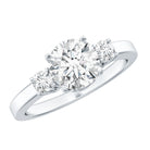 Moissanite Three Stone Round Engagement ring D-VS1 - Rosec Jewels