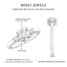 Moissanite Three Stone Round Engagement ring D-VS1 - Rosec Jewels