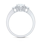 Moissanite Three Stone Round Engagement ring D-VS1 - Rosec Jewels