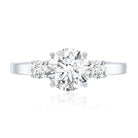 Moissanite Three Stone Round Engagement ring D-VS1 - Rosec Jewels