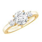 Moissanite Three Stone Round Engagement ring D-VS1 - Rosec Jewels