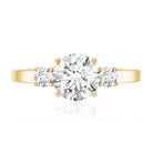 Moissanite Three Stone Round Engagement ring D-VS1 - Rosec Jewels