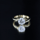 Certified Moissanite Solitaire Engagement Ring with Bypass Shank D-VS1 - Rosec Jewels