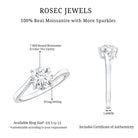 Certified Moissanite Solitaire Engagement Ring with Bypass Shank D-VS1 - Rosec Jewels