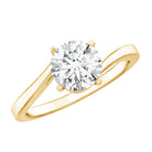 Certified Moissanite Solitaire Engagement Ring with Bypass Shank D-VS1 - Rosec Jewels