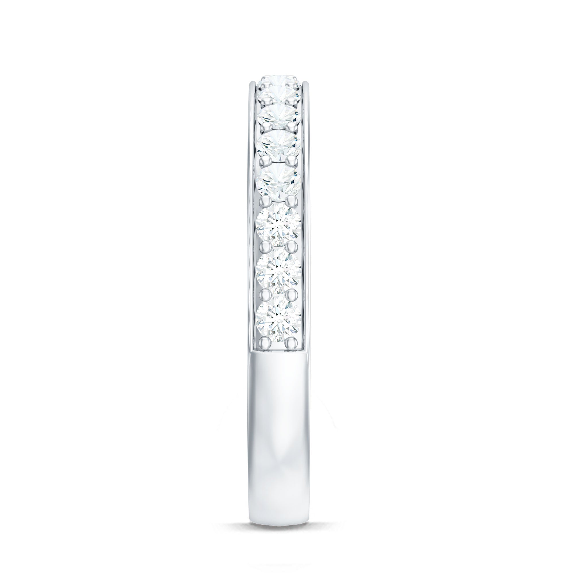 Certified Moissanite Half Eternity Ring D-VS1 - Rosec Jewels
